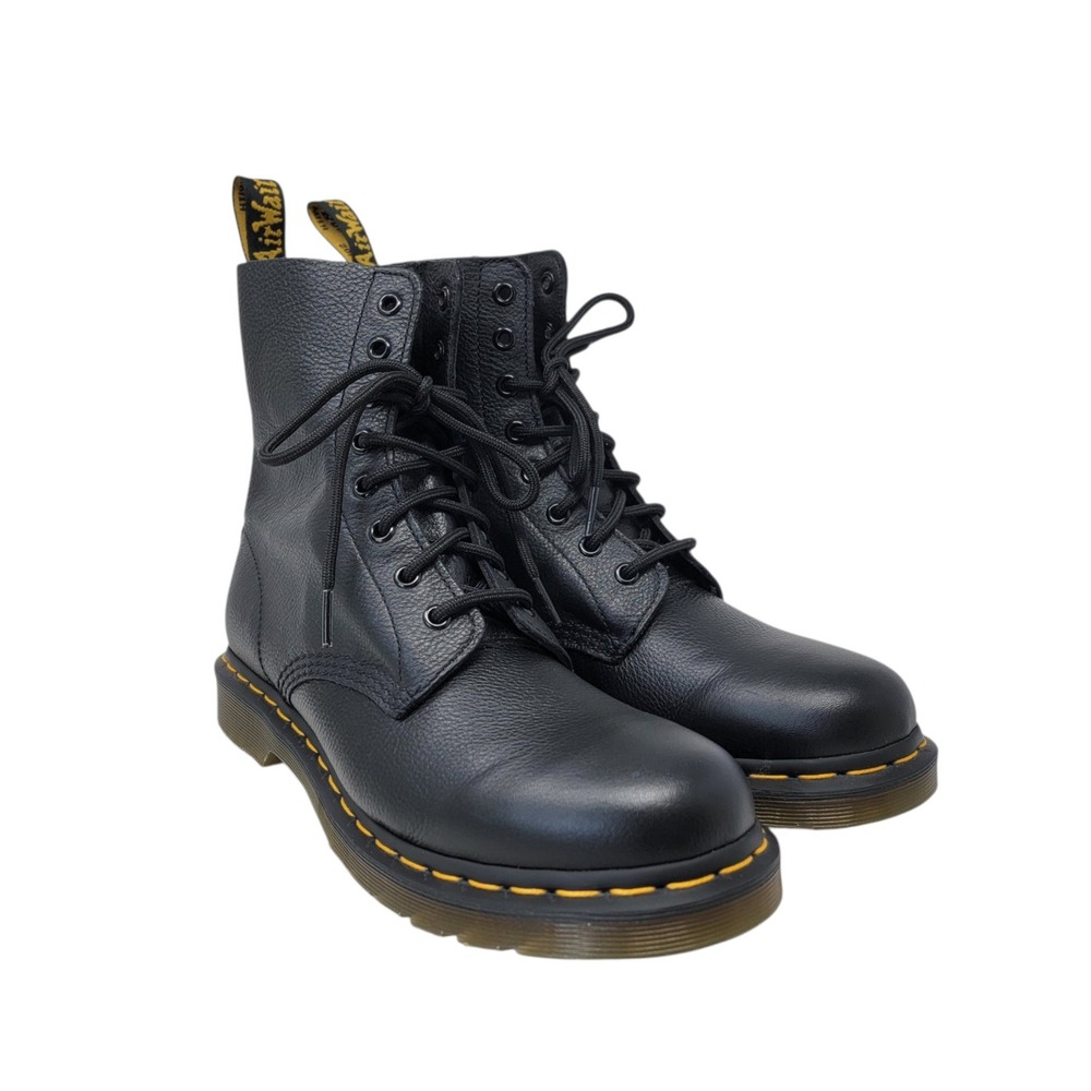 Dr Martens 1460 Pascal Boots Women 10 Black Pebbled Leather Punk Grunge Combat